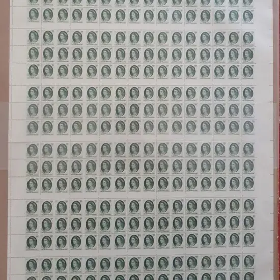 1963/65 5d green QEII booklet stamp complete sheet ...