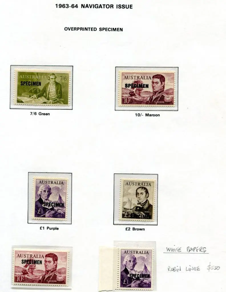 1963/65 7/6d to £2 Navigators ovptd "SPECIMEN" set ... Image 1++