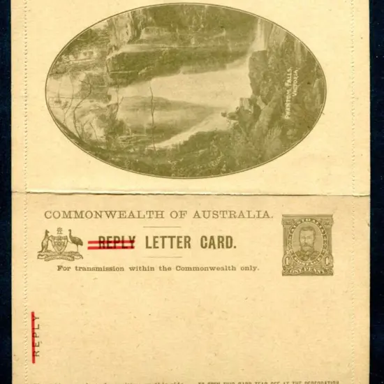 1917 1d Full Face divided Reply Lettercard, perf. ...