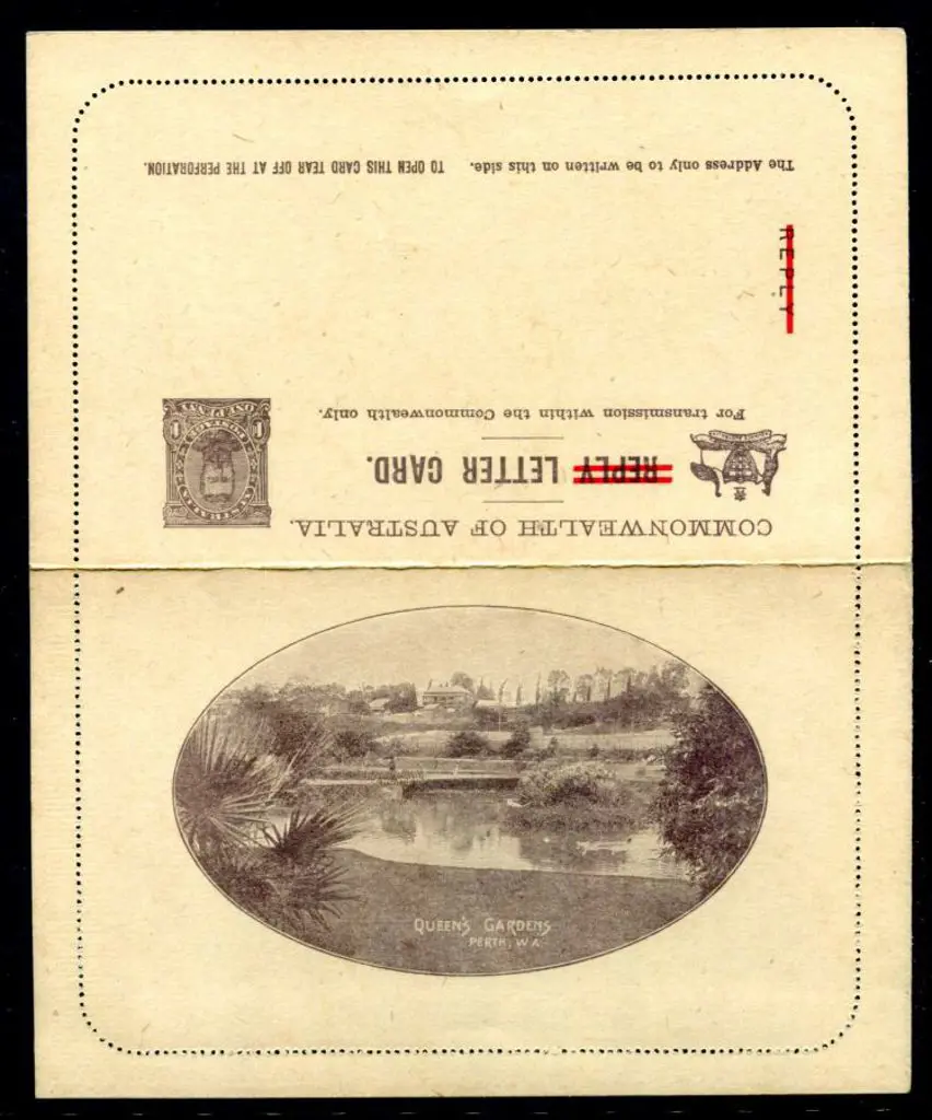 1917 1d Full Face divided Reply Lettercard, perf. ... Image 1++