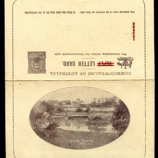 1917 1d Full Face divided Reply Lettercard, perf. ...