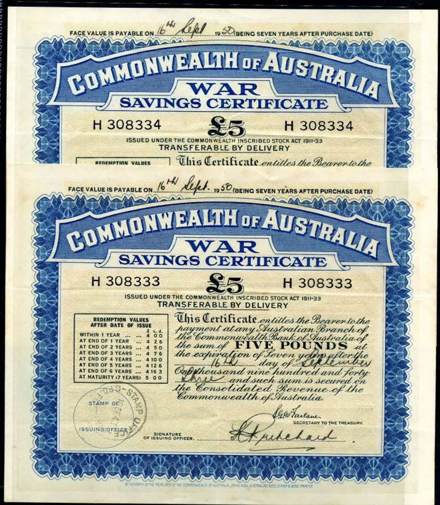 1943 £5 War Savings Certificates for 7 years ... Image 1++