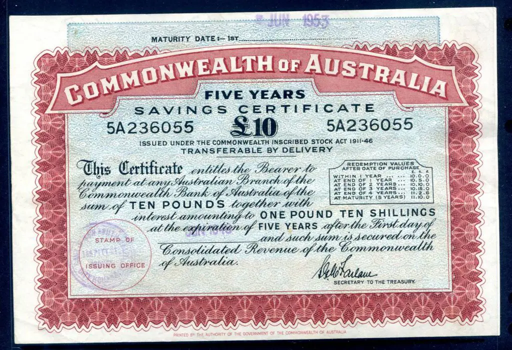 1948 £10 Savings Certificate for 5 years with ... Image 1++