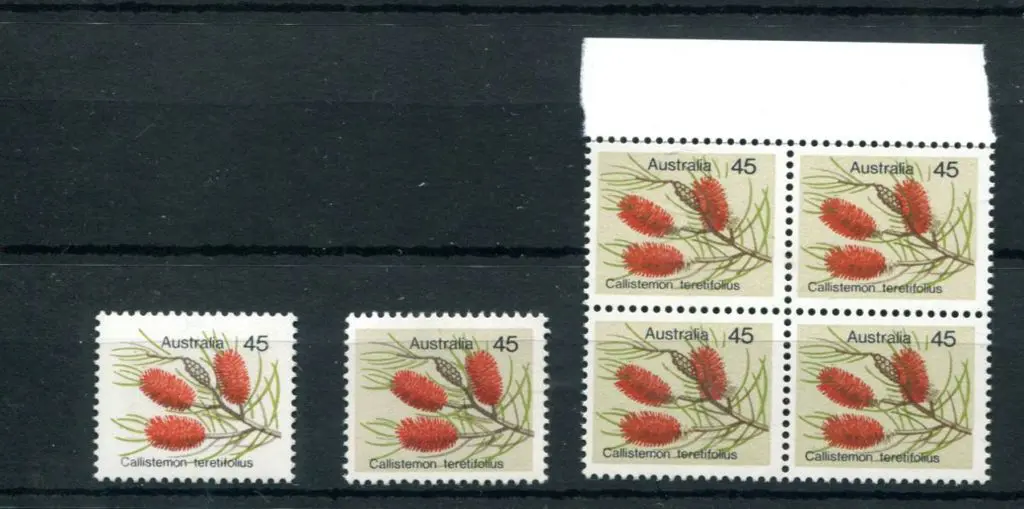 1975 45¢ wildflower with "grey-green omitted" ... Image 1++