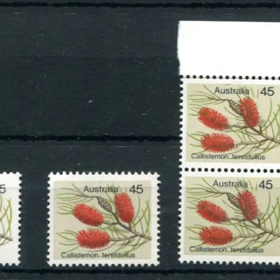 1975 45¢ wildflower with "grey-green omitted" ...