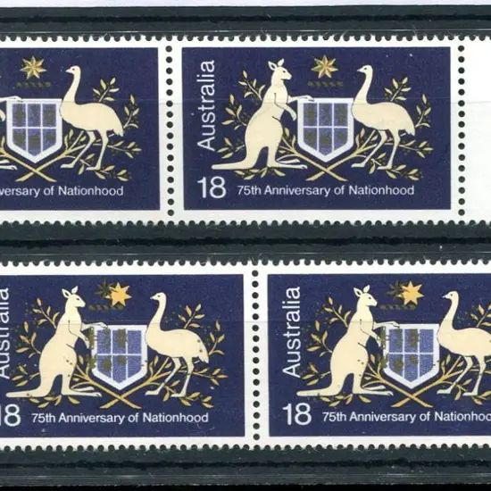 1976 18c Nationhood Die II horiz pair with ...