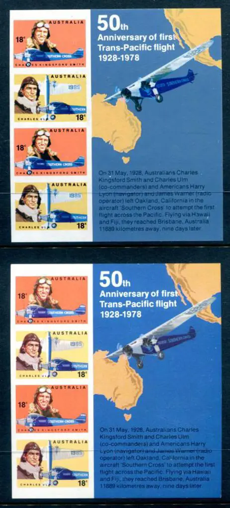 1978 72c Aviators Miniature Sheet postal forgery ... Image 1++