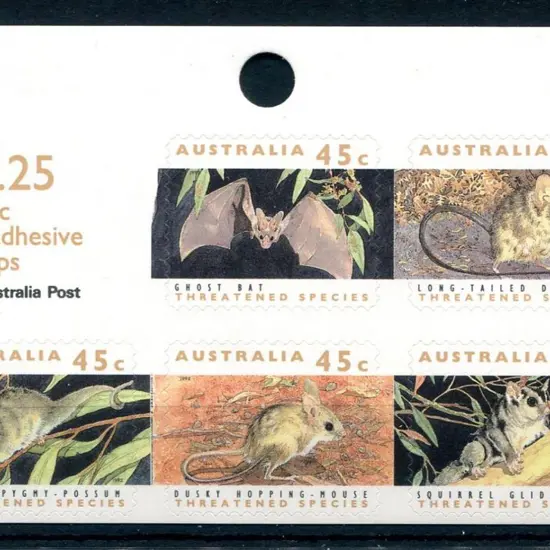1992 $2.25 Threatened Species S/A hanging sheetlet ...