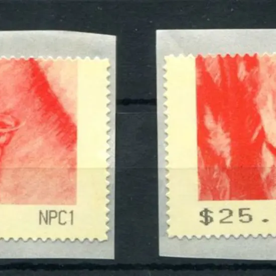1993 $25.50 CPS dummy trial labels x 2 with ...