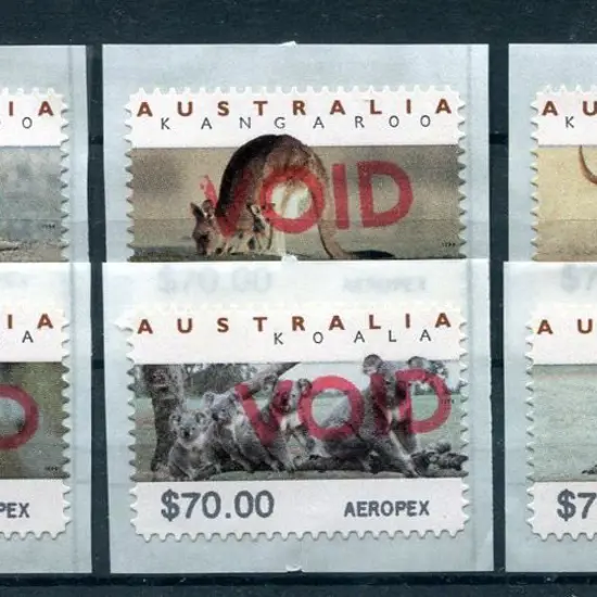 1994 Kangaroos & Koalas Counter Printed Stamps ...