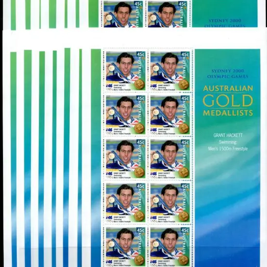2000 $4.50 Olympic Gold Medallists for Hackett, ...