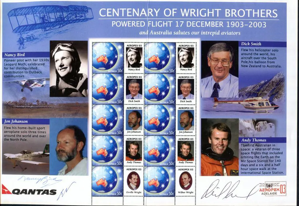 2003 Wright Brothers Cent SES sheetlet depicting ... Image 1++