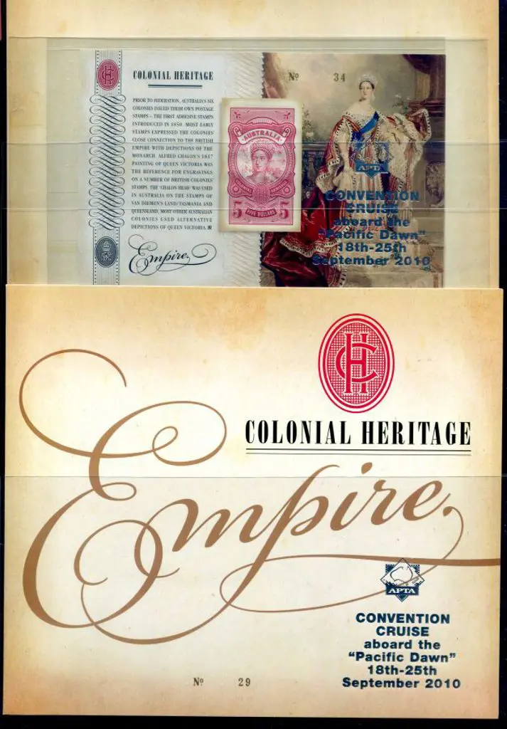 2010 $5 Colonial Heritage imperforate M/S & pack ... Image 1++