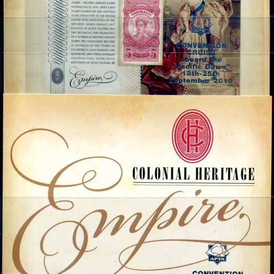 2010 $5 Colonial Heritage imperforate M/S & pack ...