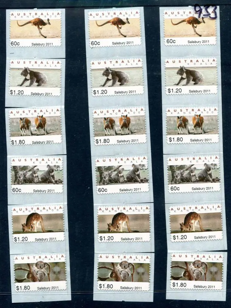 2011 & 2013 60c, $1.20 & $1.80 koala & kangaroo ... Image 1++