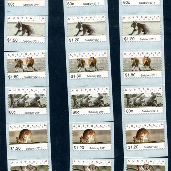 2011 & 2013 60c, $1.20 & $1.80 koala & kangaroo ...
