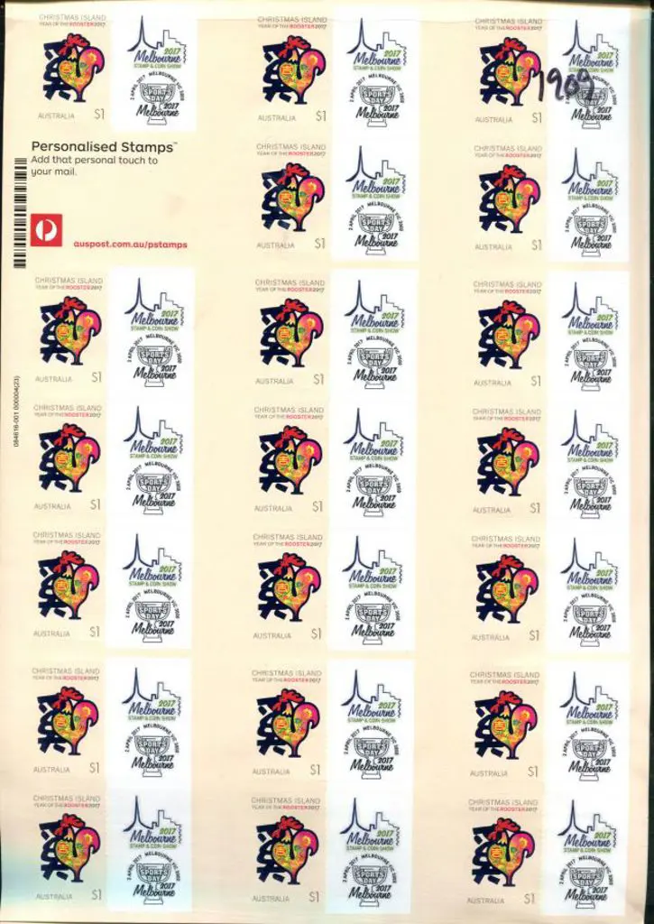 2017 Melbourne Stamp & Coin Show $20 Personalised ... Image 1++