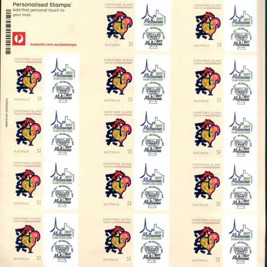 2017 Melbourne Stamp & Coin Show $20 Personalised ...
