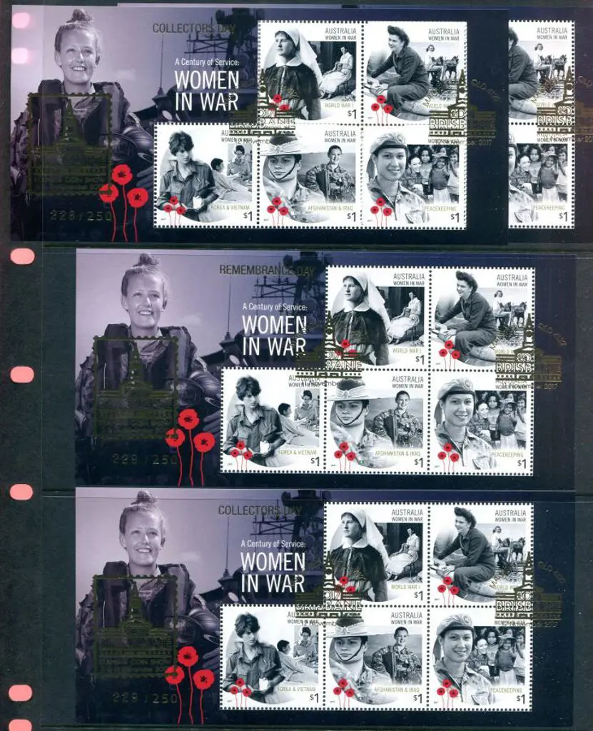 2017 Women in War M/S's overprinted "REMEMBRANCE ... Image 1++