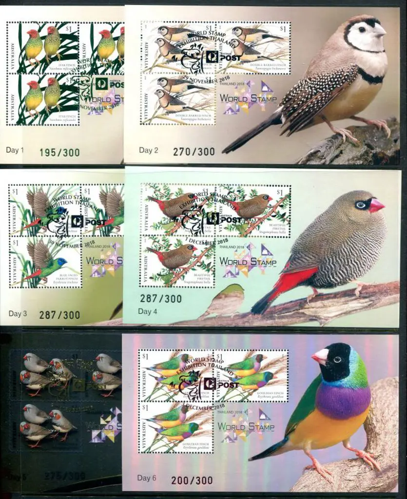 2018 (28th Nov-3rd Dec) Finches set of M/S's as ... Image 1++
