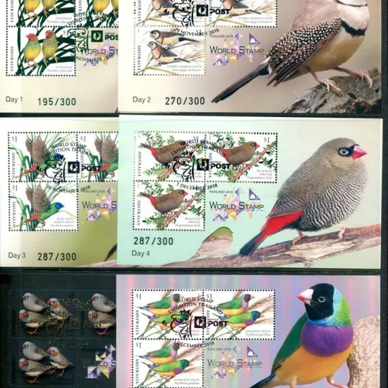 2018 (28th Nov-3rd Dec) Finches set of M/S's as ...