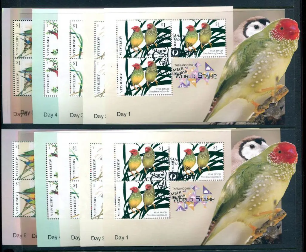2018 (28th Nov-3rd Dec) Finches set of 6 M/S's as ... Image 1++