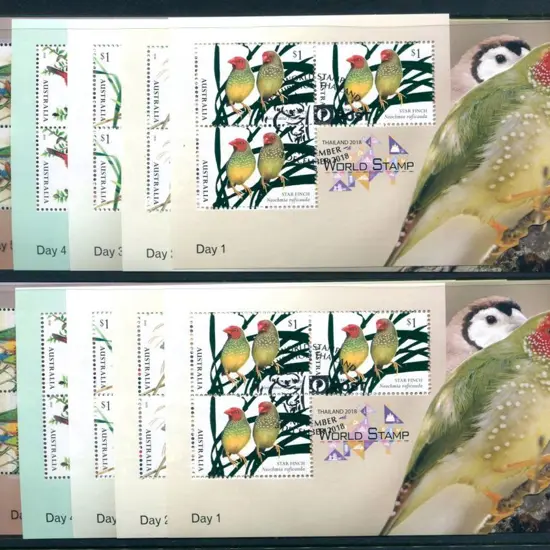 2018 (28th Nov-3rd Dec) Finches set of 6 M/S's as ...