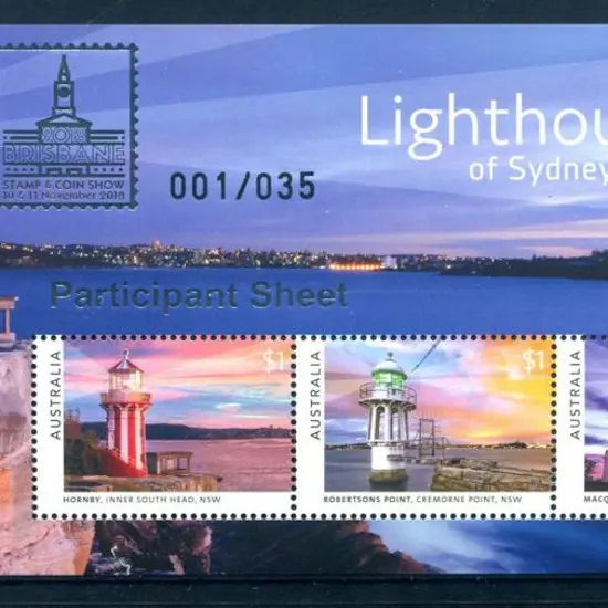 2018 Lighthouses of Sydney M/S overprinted ...