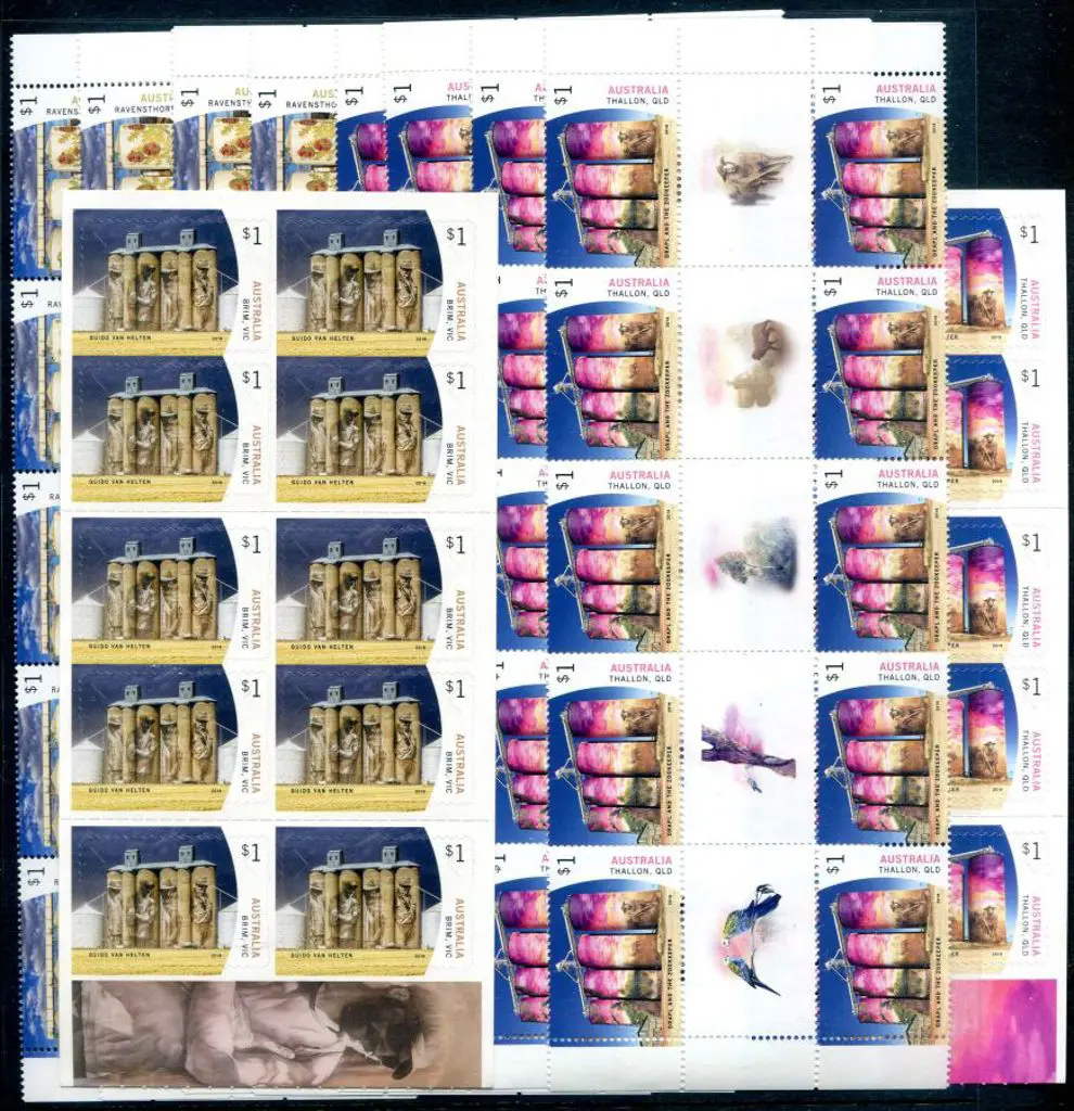 2018 Silos set of 4 in illust gutter blocks of 10 ... Image 1++