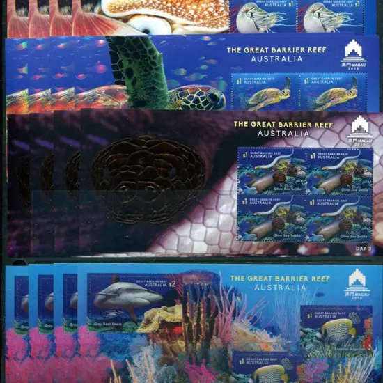 2018 The Great Barrier Reef set of 4 embellished ...