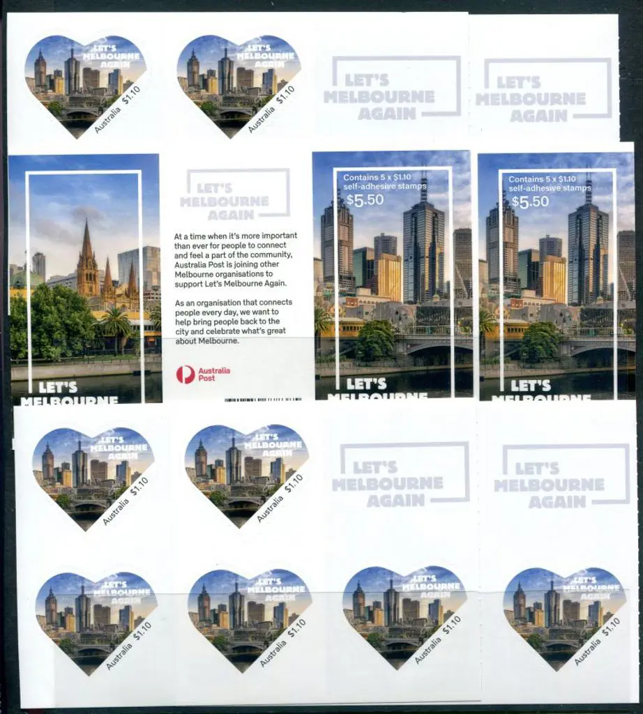 2020 $5.50 "Let's Melbourne Again" S/A booklets x ... Image 1++