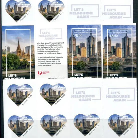 2020 $5.50 "Let's Melbourne Again" S/A booklets x ...