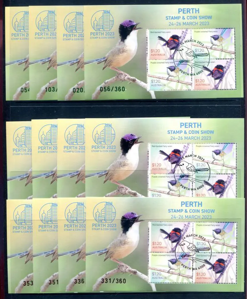 2023 (24th-26th Mar) Perth Stamp & Coin Wren M/S ... Image 1++