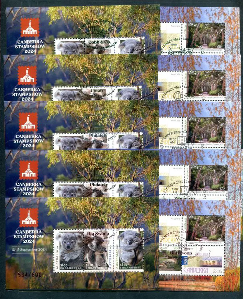 2024 (12th-15th Sept) Canberra Stamp Show set of ... Image 1++