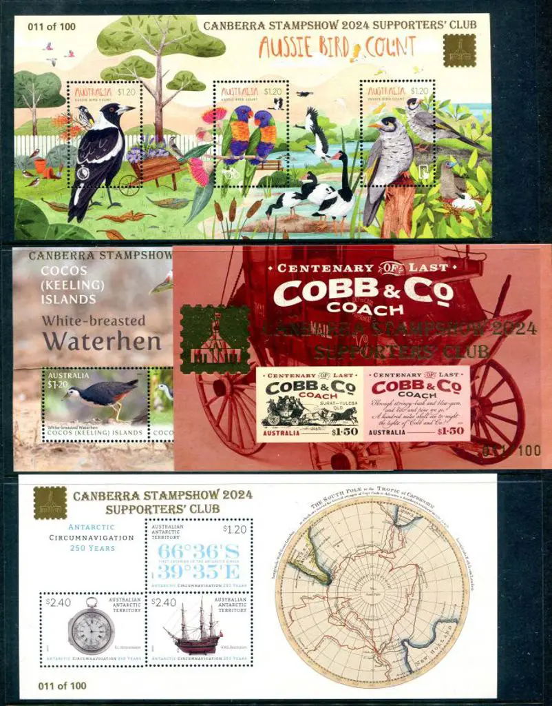 2024 (Sept) Canberra Stampshow set of 4 M/S's for ... Image 1++