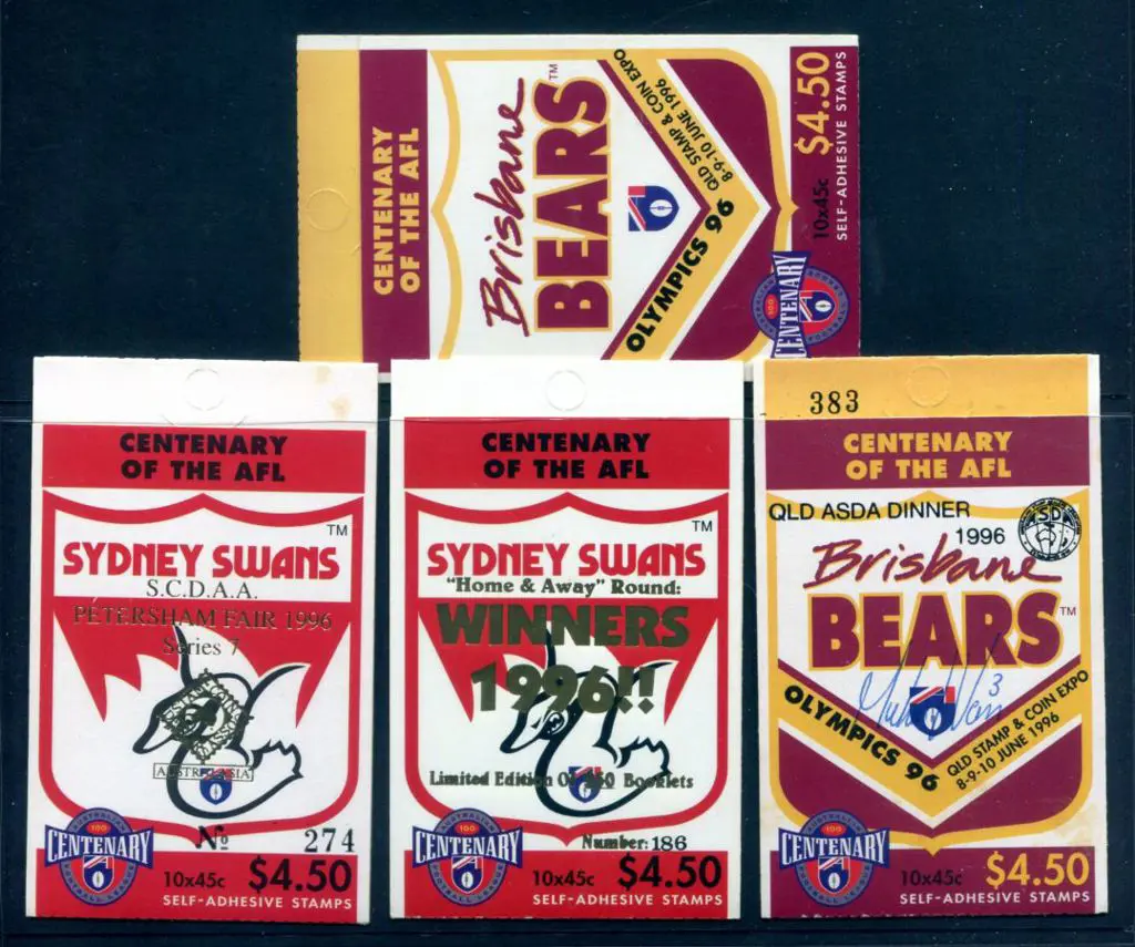 1996 $4.50 Sydney Swans AFL ovptd S.C.D.A.A. ... Image 1++