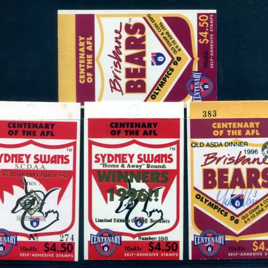 1996 $4.50 Sydney Swans AFL ovptd S.C.D.A.A. ...