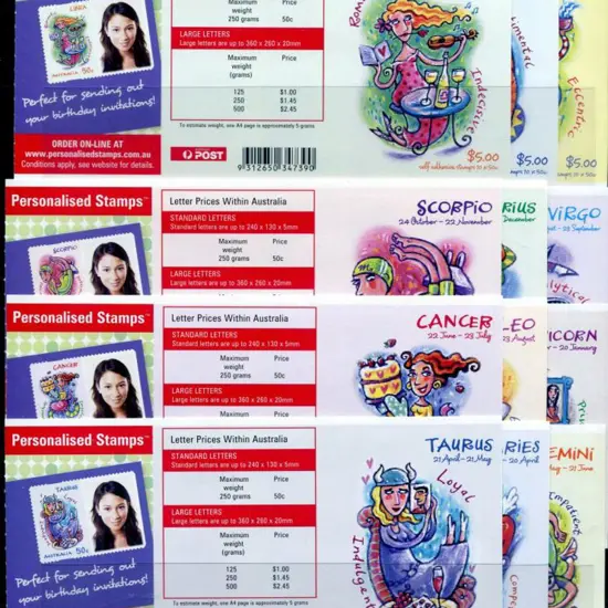 2007 $5 Signs of the Zodiac S/A booklets complete ...