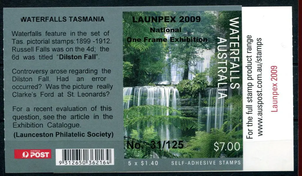 2008 $7 Russell Falls panes of 5 x $1.40 S/A Int ... Image 1++