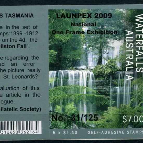 2008 $7 Russell Falls panes of 5 x $1.40 S/A Int ...