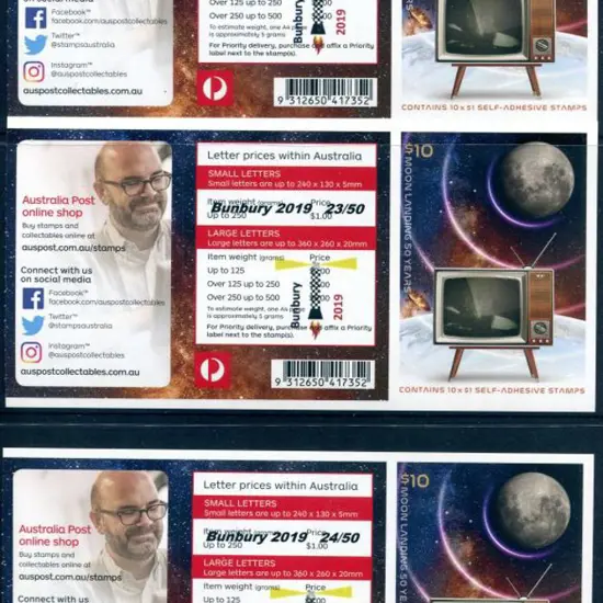2019 $10 Moon landing S/A with the 10 x $1 ...