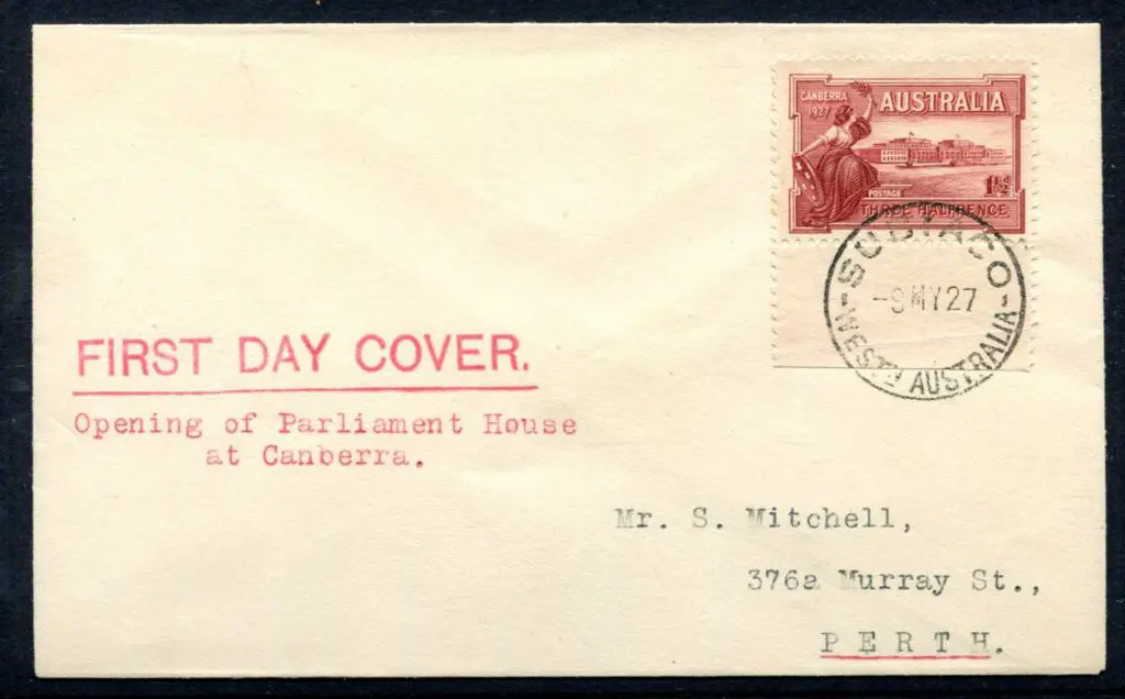 1927 (9th May) 1½d Parliament House as above but a ... Image 1++