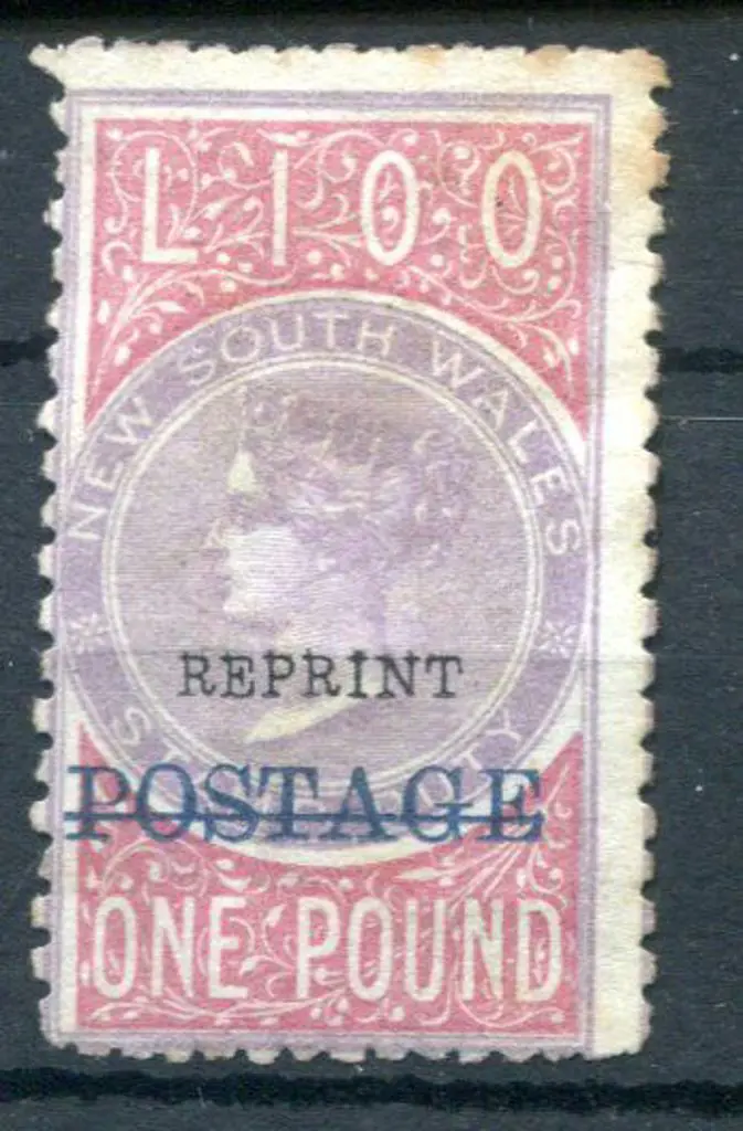 1885/86 £1 rose-lilac & claret with "POSTAGE" ovpt ... Image 1++