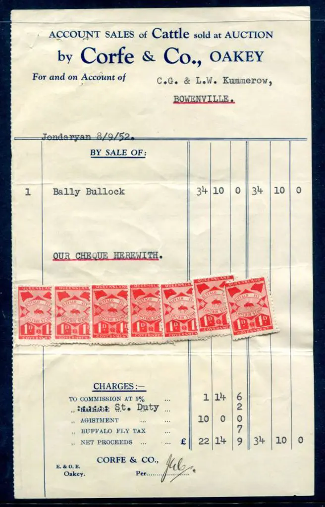 1941 1d Buffalo Fly Control Tax red Revenues x 7 ... Image 1++
