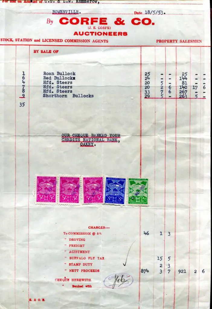 1941 5/- x3, 3d & 2d Buffalo Fly Control Revenues ... Image 1++