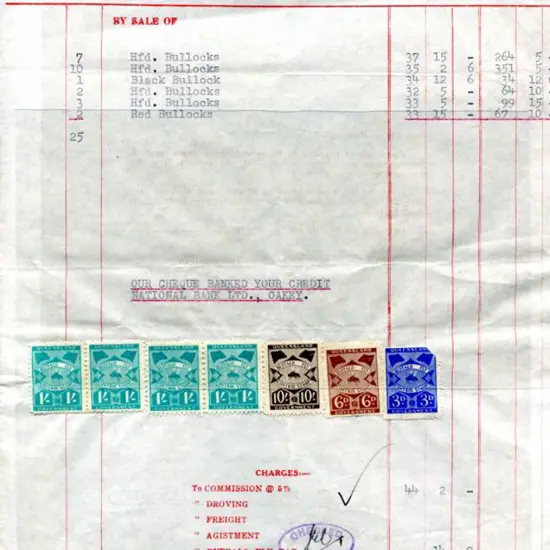 1941 10/-, 1/- x 4, 6d & 3d Buffalo Fly Control ...