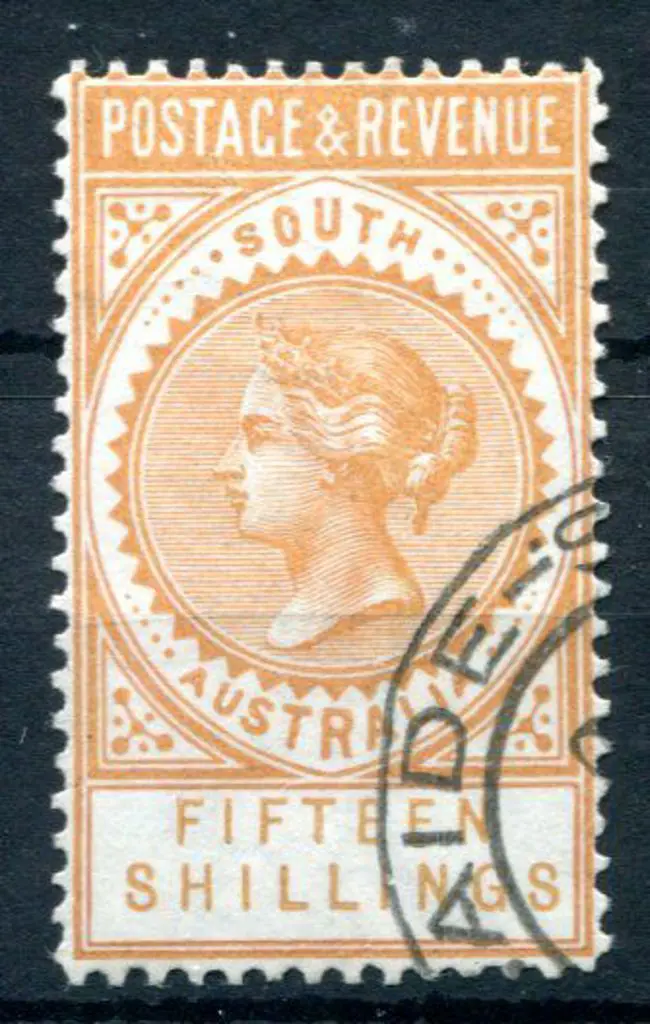 1886/96 15/- brownish yellow "Postage & Revenue". ... Image 1++
