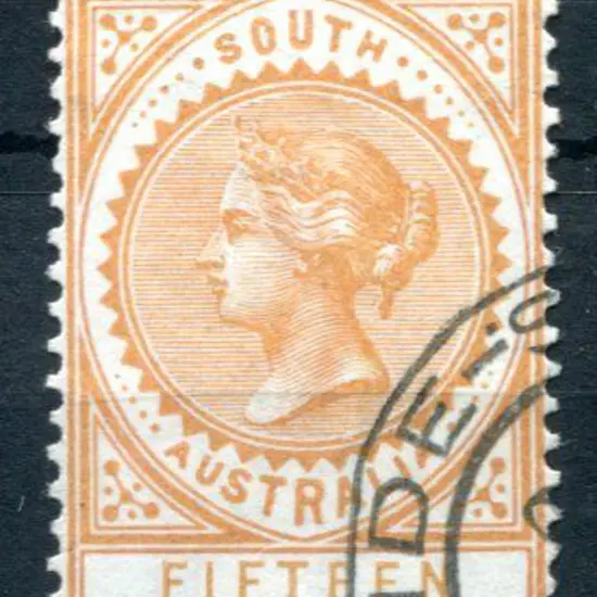 1886/96 15/- brownish yellow "Postage & Revenue". ...