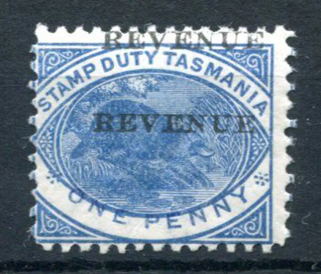 1900 1d blue Platypus with "REVENUE" overprint ... Image 1++