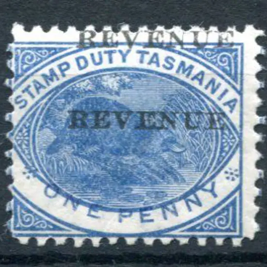 1900 1d blue Platypus with "REVENUE" overprint ...